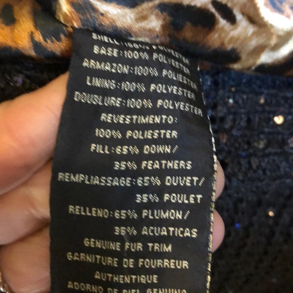 Dana Buchman Down Blk Coat Foxtrim Nwot  REDUCED! - Picture 7 of 10